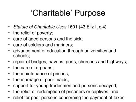 statement of charitable purpose samples.